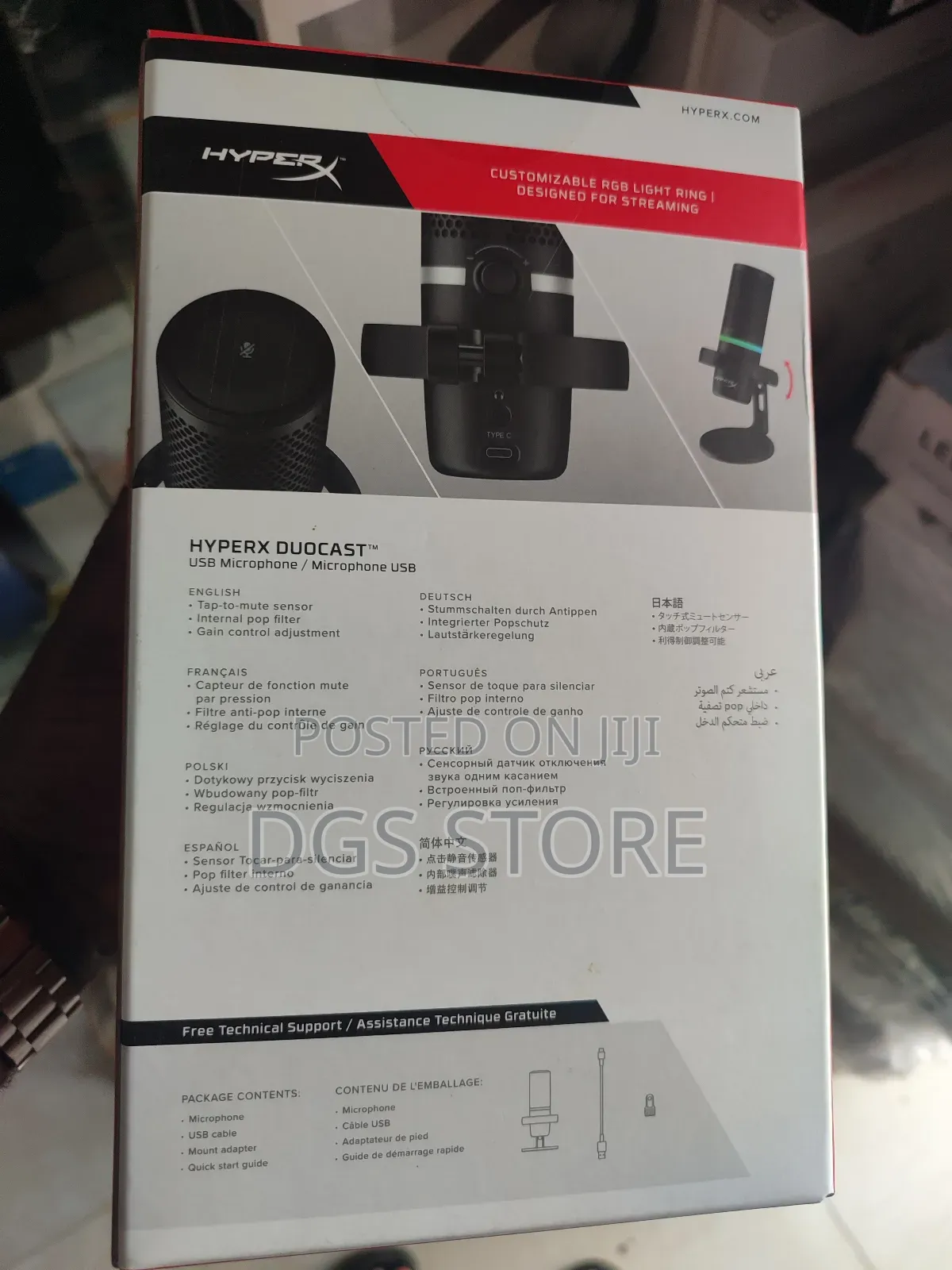 Hyperx Duocast RGB USB Condenser Gaming Microphone 