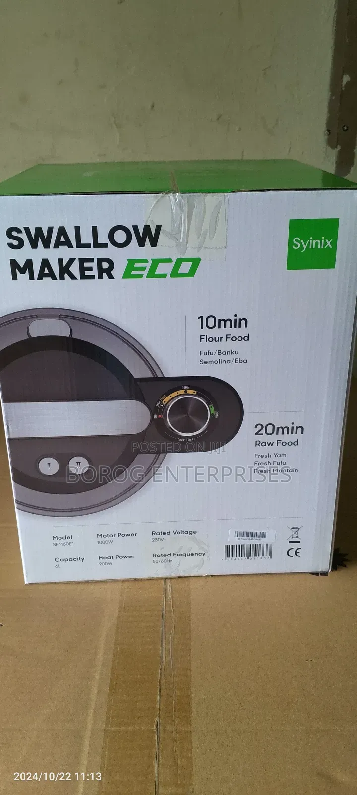Syinix 6L Swallow Maker ECO -cooking Pounding All In One