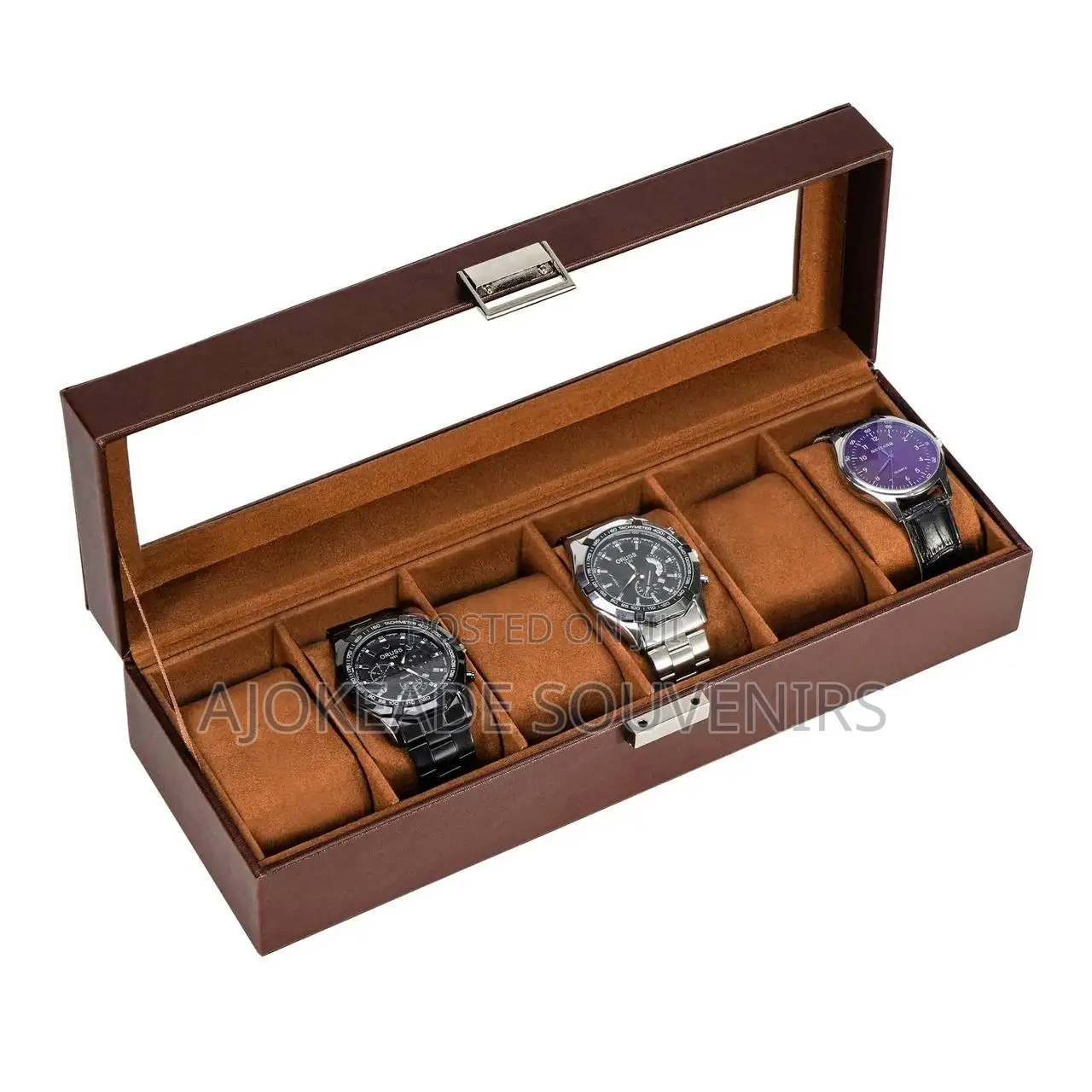 6 Slots Wooden Watch Case