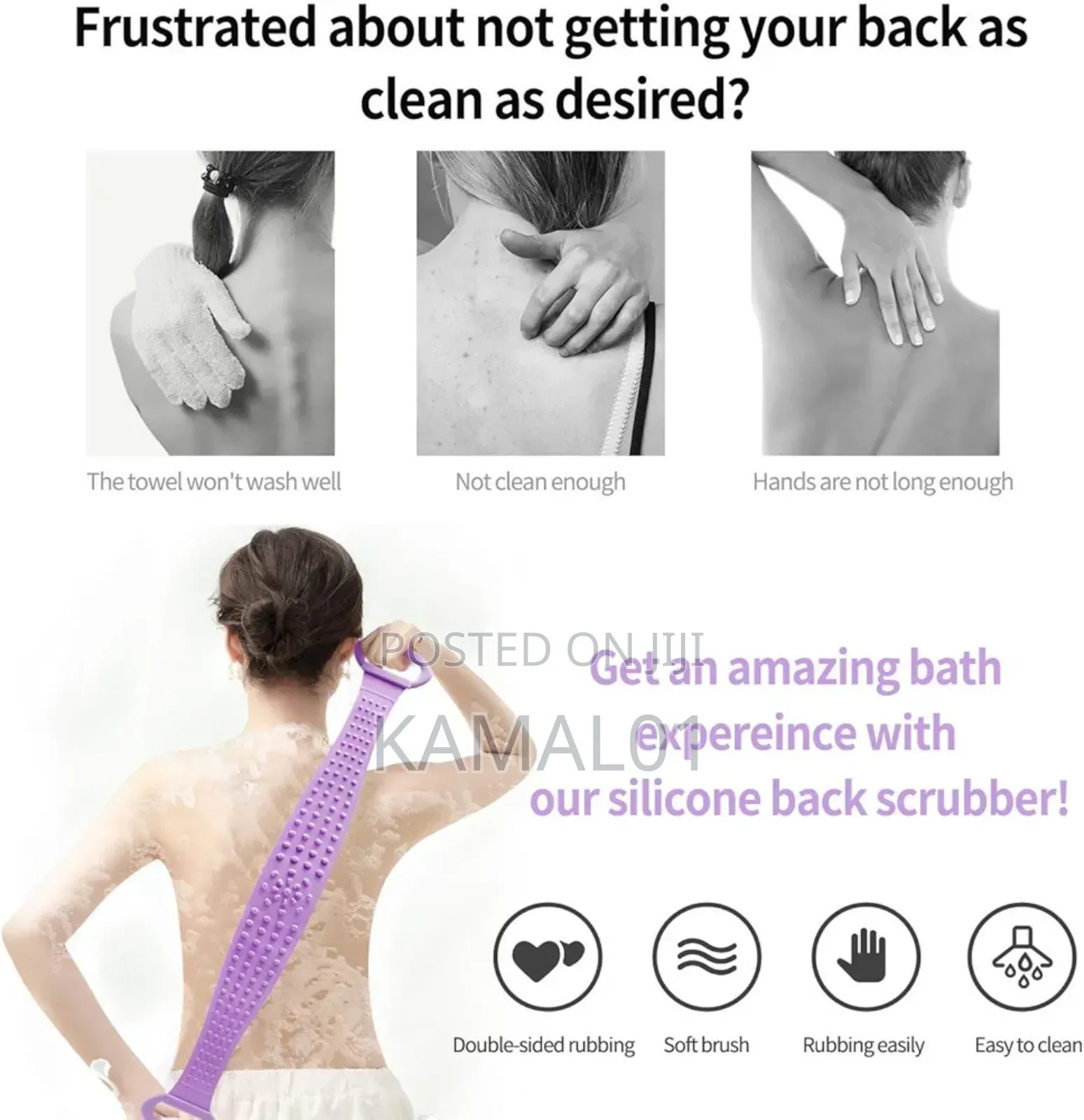 Silicone Bath Body Brush Longest Quick Foaming Cleaner
