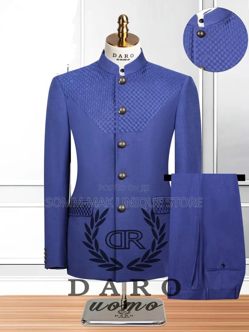 Bishop Neck Long Sleeve Safari Suit- 2 in 1