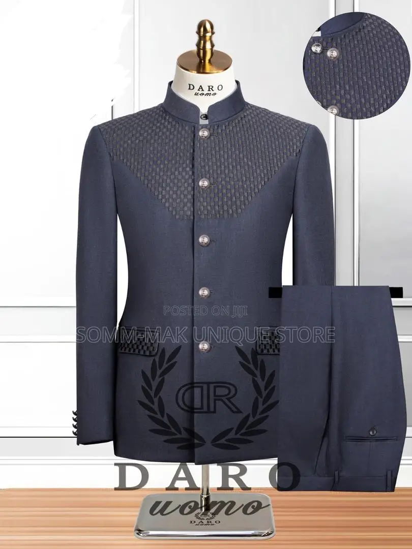 Bishop Neck Long Sleeve Safari Suit- 2 in 1