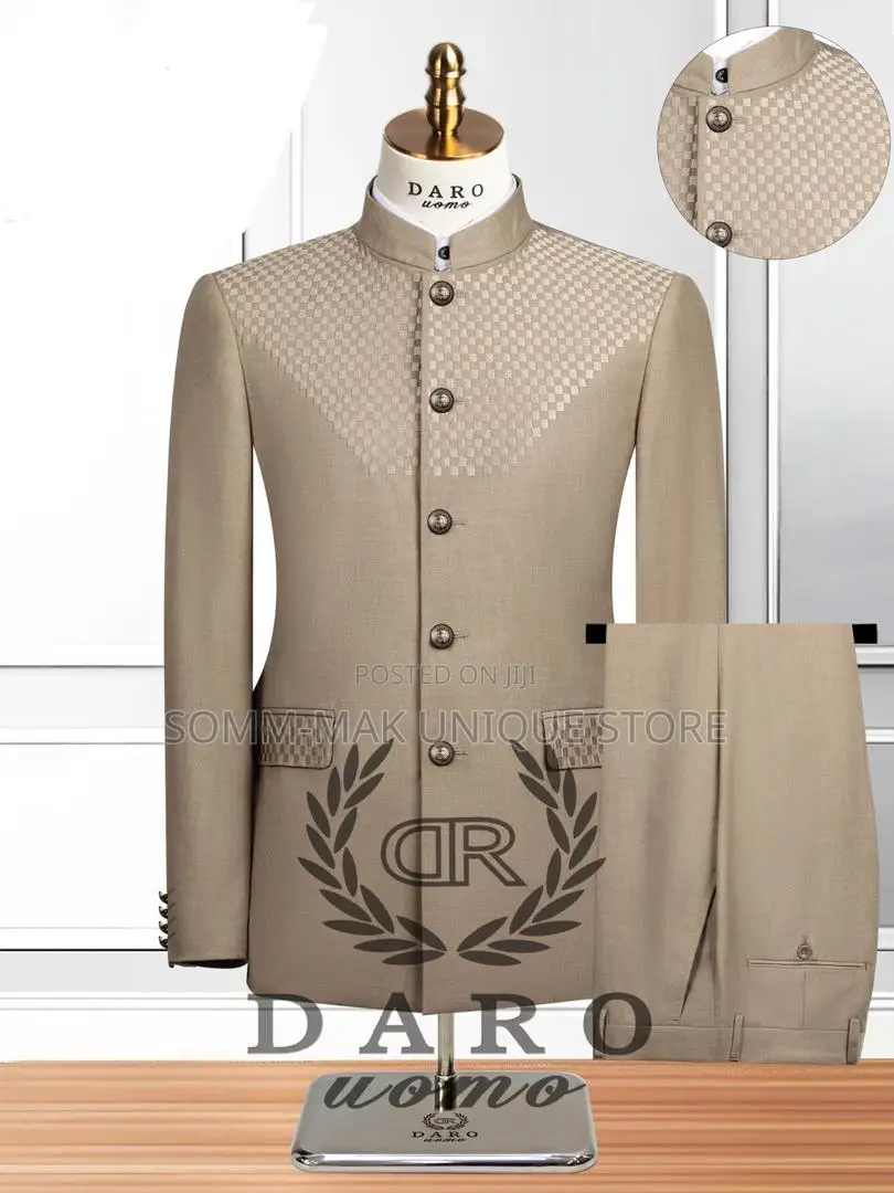 Bishop Neck Long Sleeve Safari Suit- 2 in 1
