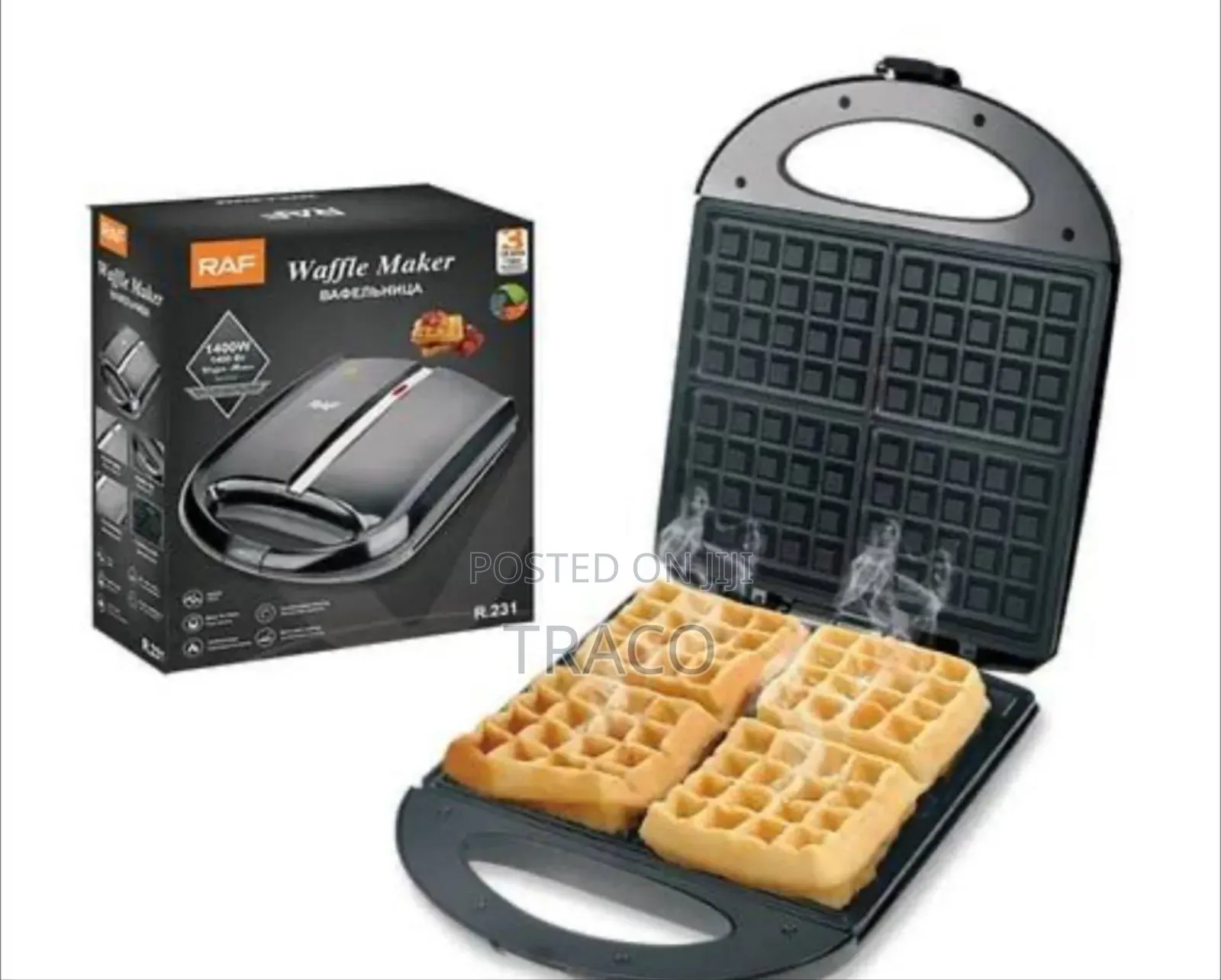 Raf Electric Waffle Maker 4 Slices - 1400W