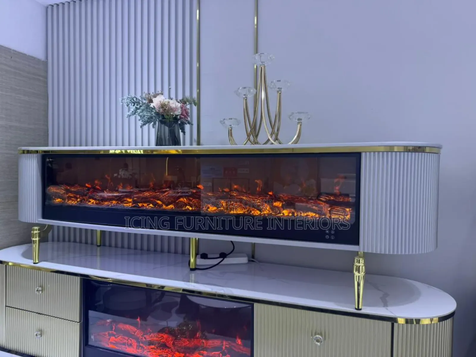 High Quality TV Stand With Fire Flames