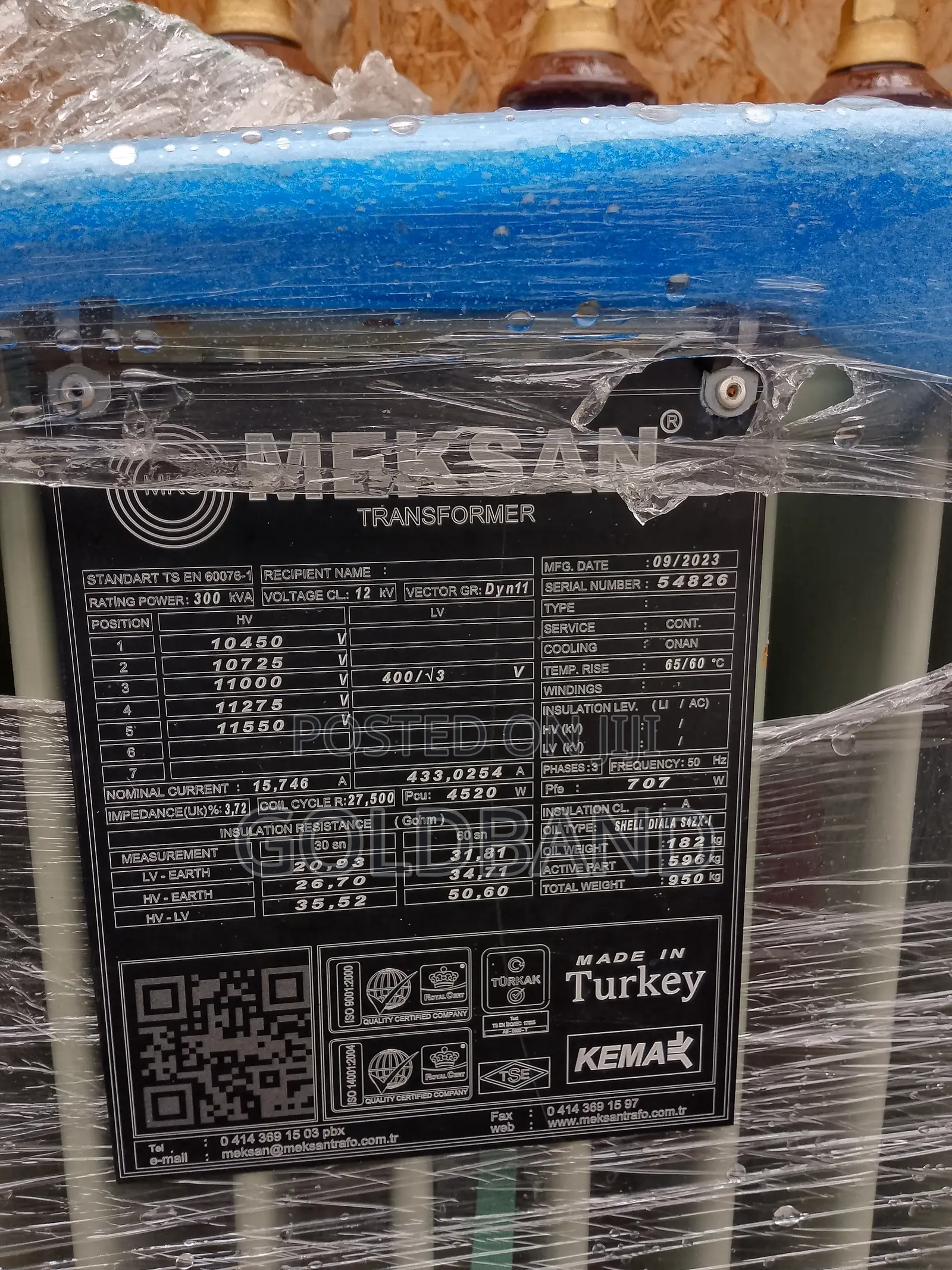 MEKSAN Transformer 300kva/11