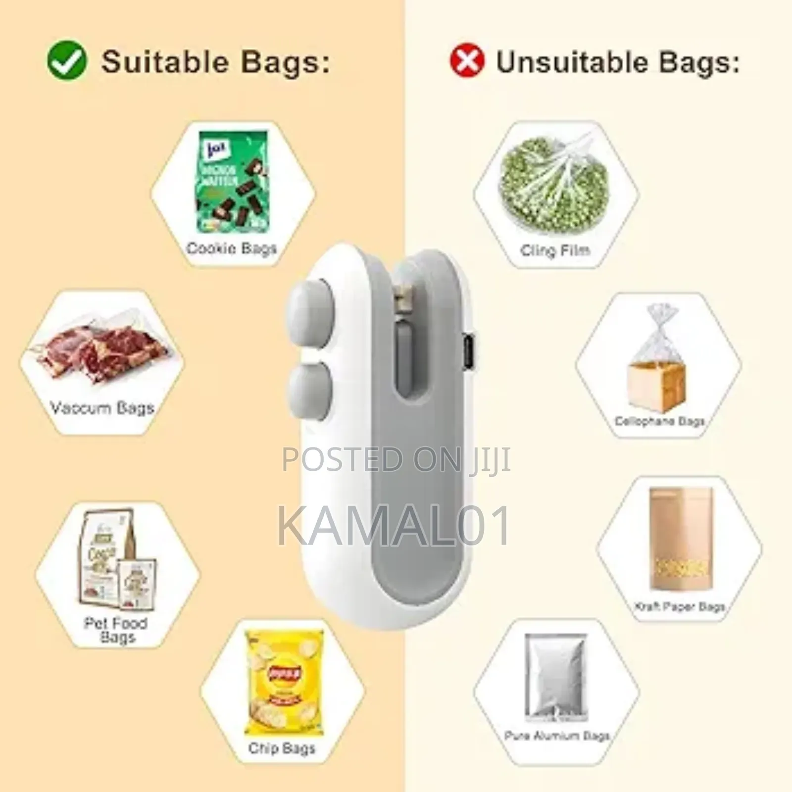 Usb Type C Rechargeable Mini Bag Sealer Machine 2 in 1