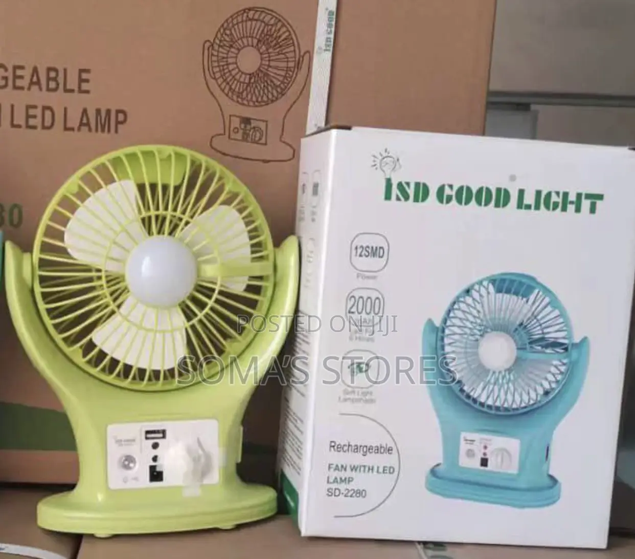 Rechargeable Fan With Led Lamp