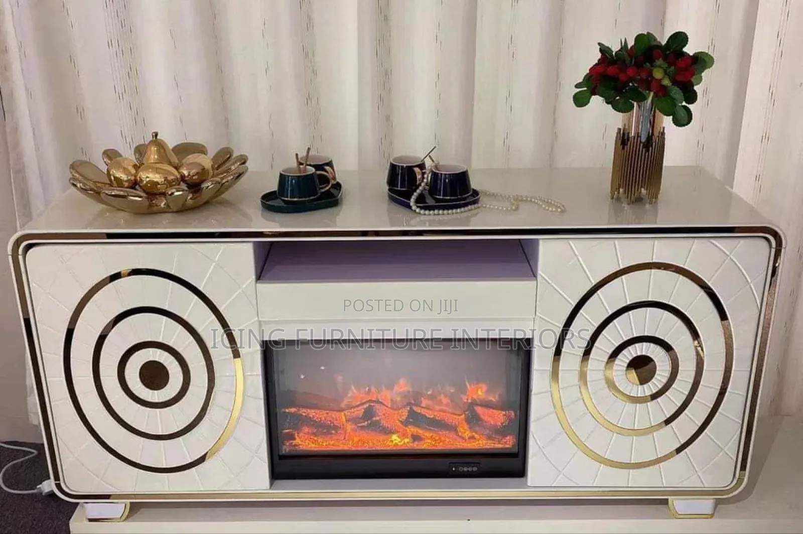 Top Quality Tv Stand With Fire Flames