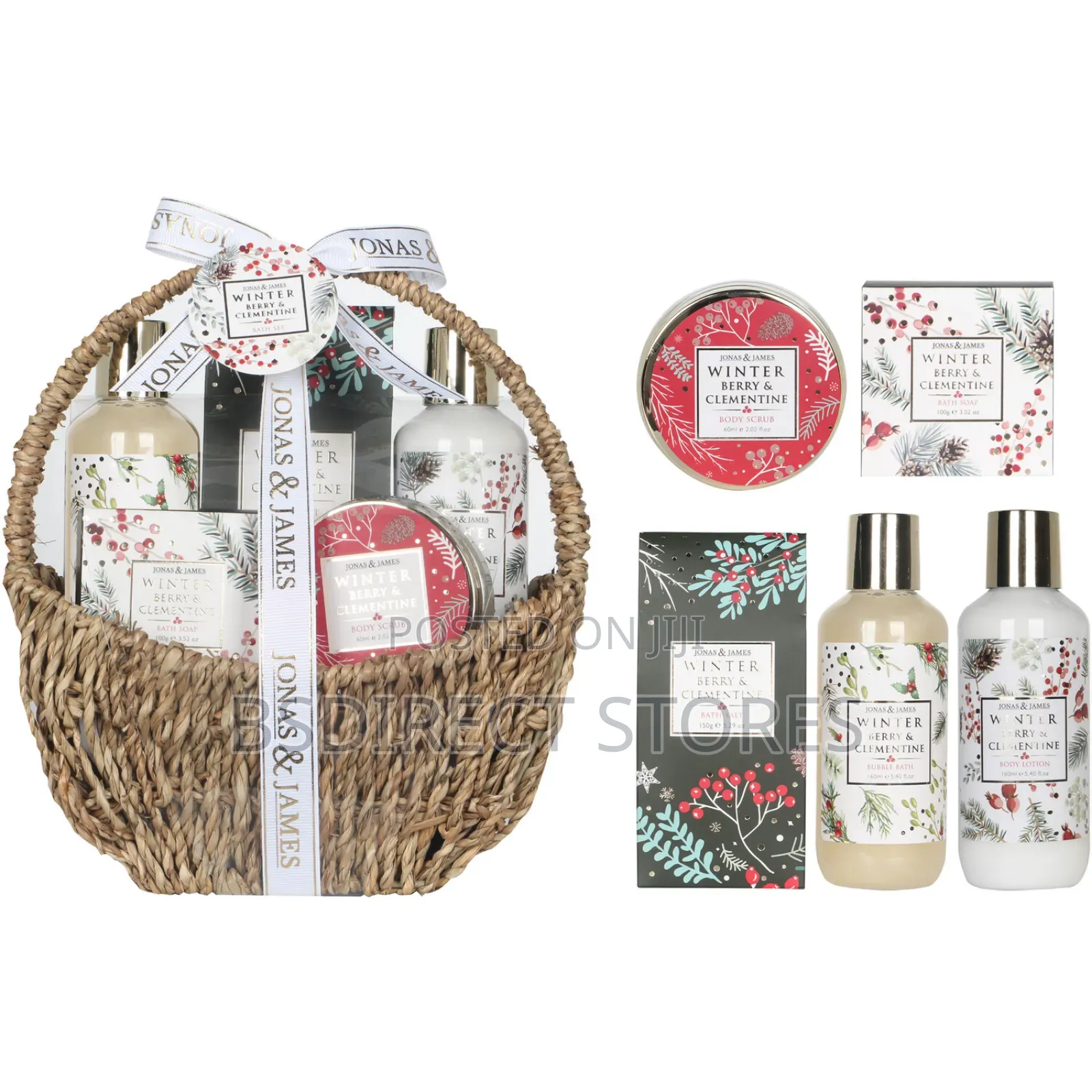 Winterberry and Clementine Beauty Basket Spa Bath Hamper Set
