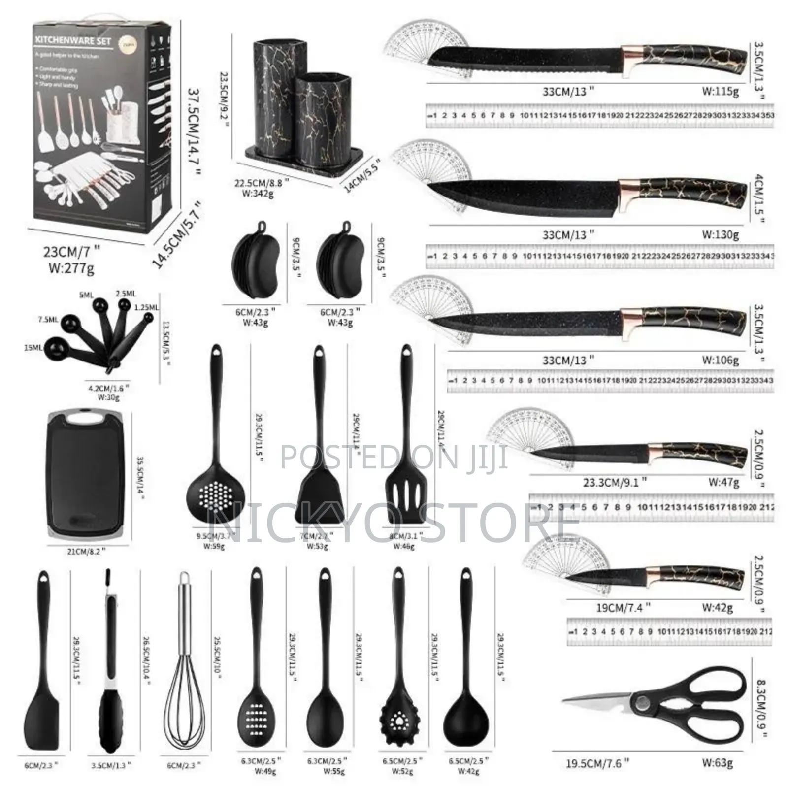 25pcs Full Silicone Spoon Sets
