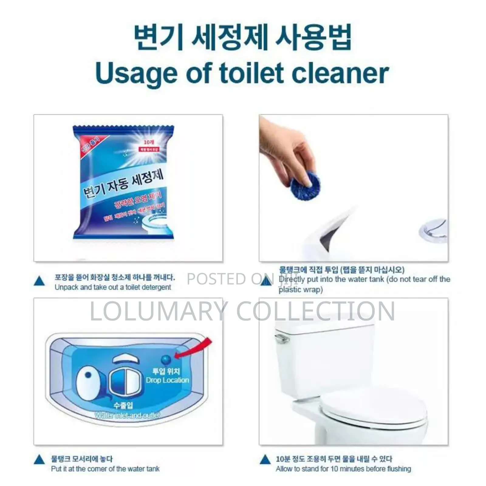 10pcs Blue Small Bubble Home Deodorizer Toilet Cleaner
