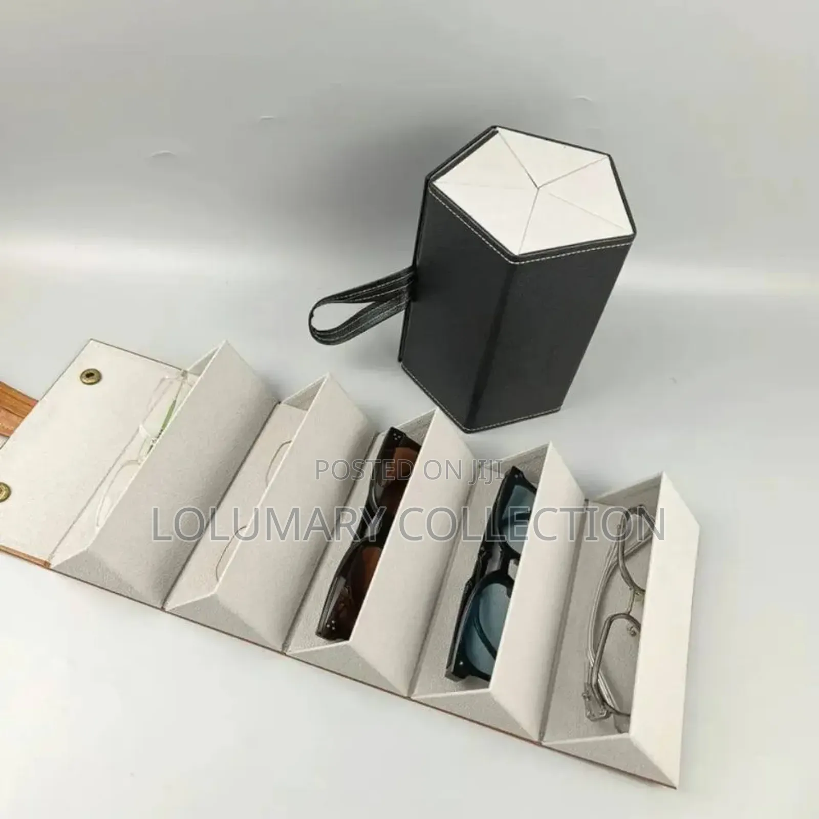 5 Slot Eyeglasses Case Box Sunglasses Organizer Holder Bag Pouch