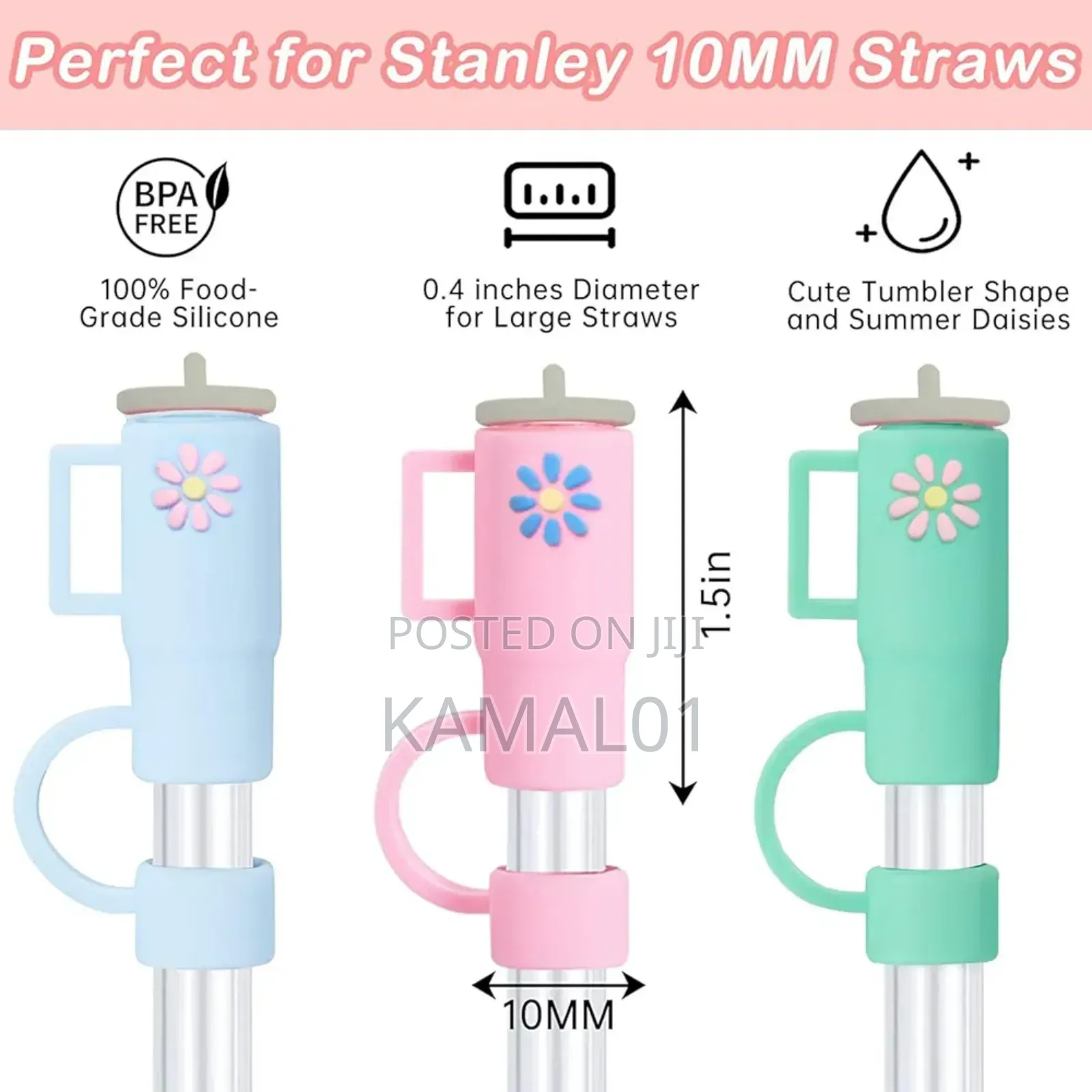 Straw Cover Cap for Stanley Cup, Silicone Straw Topper Fit