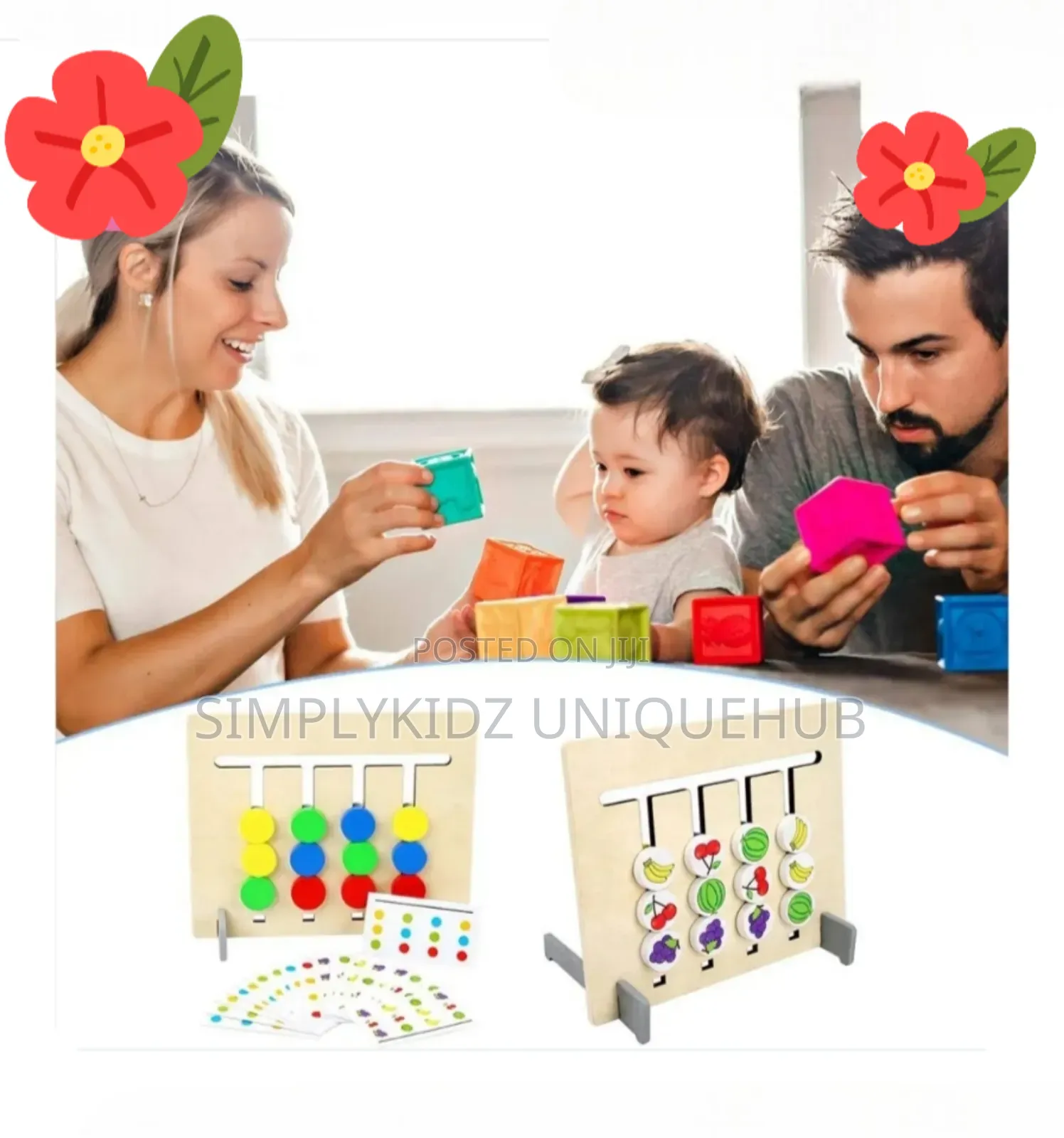 4 Color Logic Game Double-Sided Wooden Montessori Aid