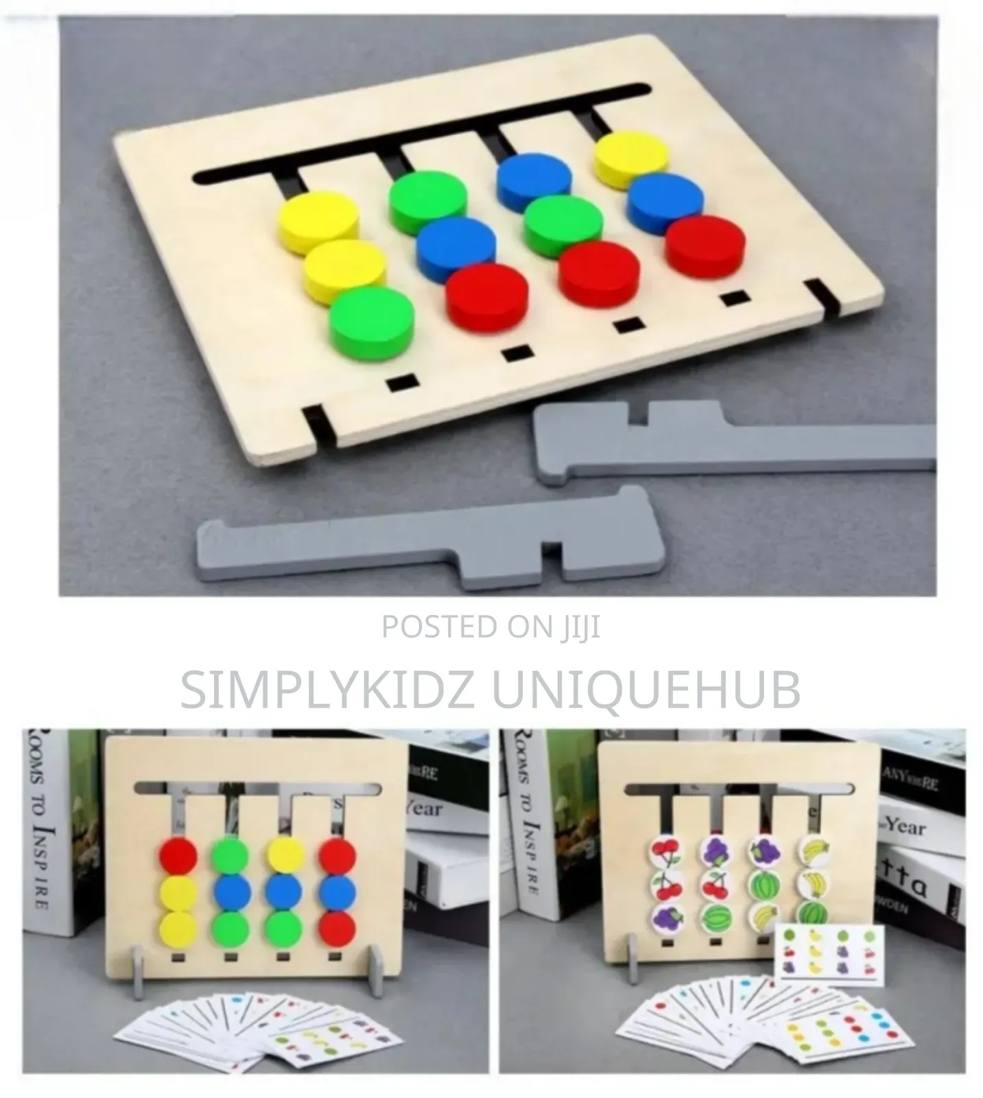 4 Color Logic Game Double-Sided Wooden Montessori Aid