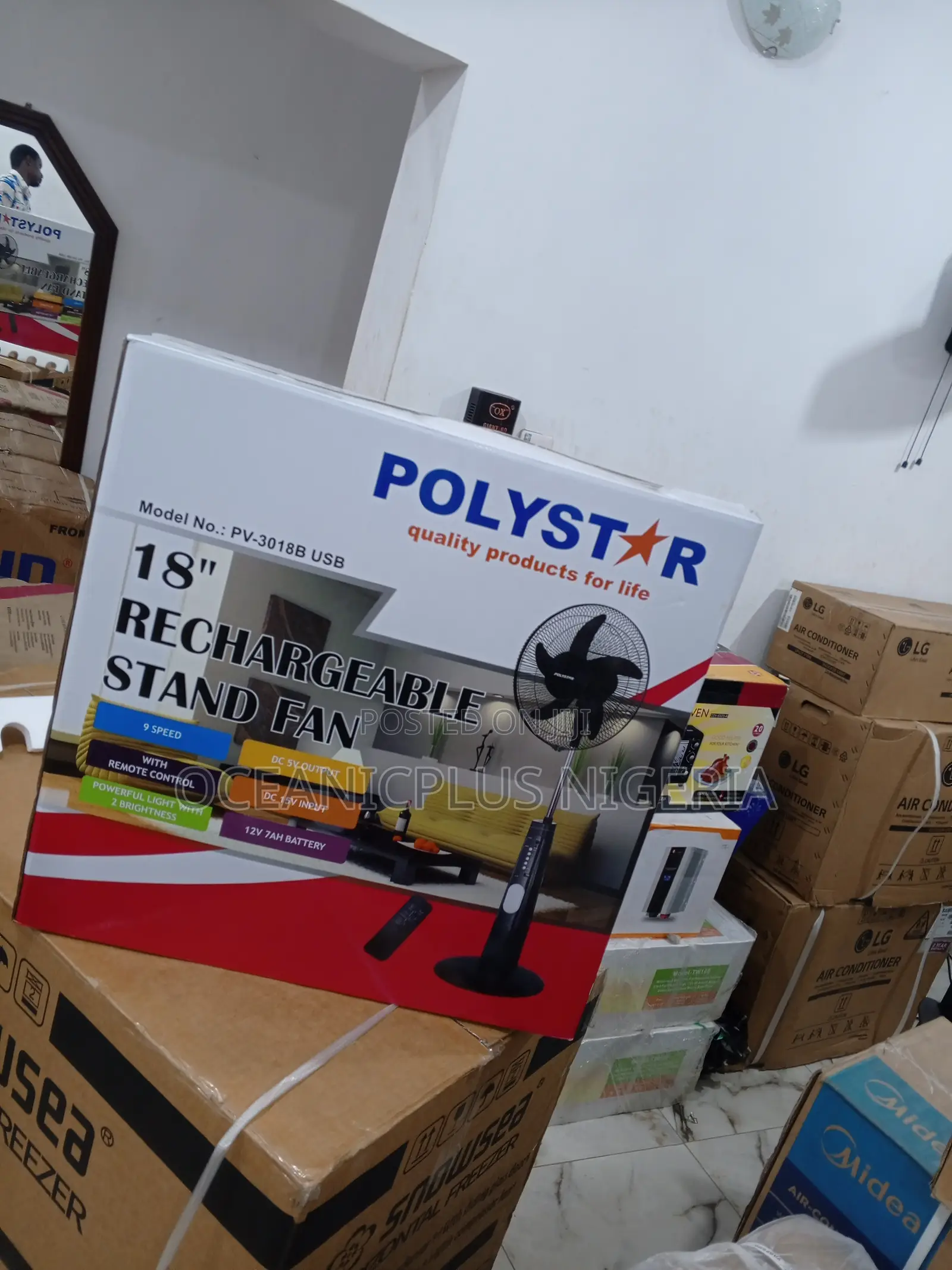 Advanced 18inches Polystar Rechargeable Fan