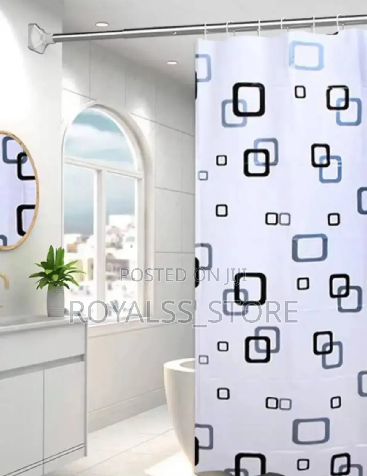 Waterproof Shower Curtain With Adjustable Hanger