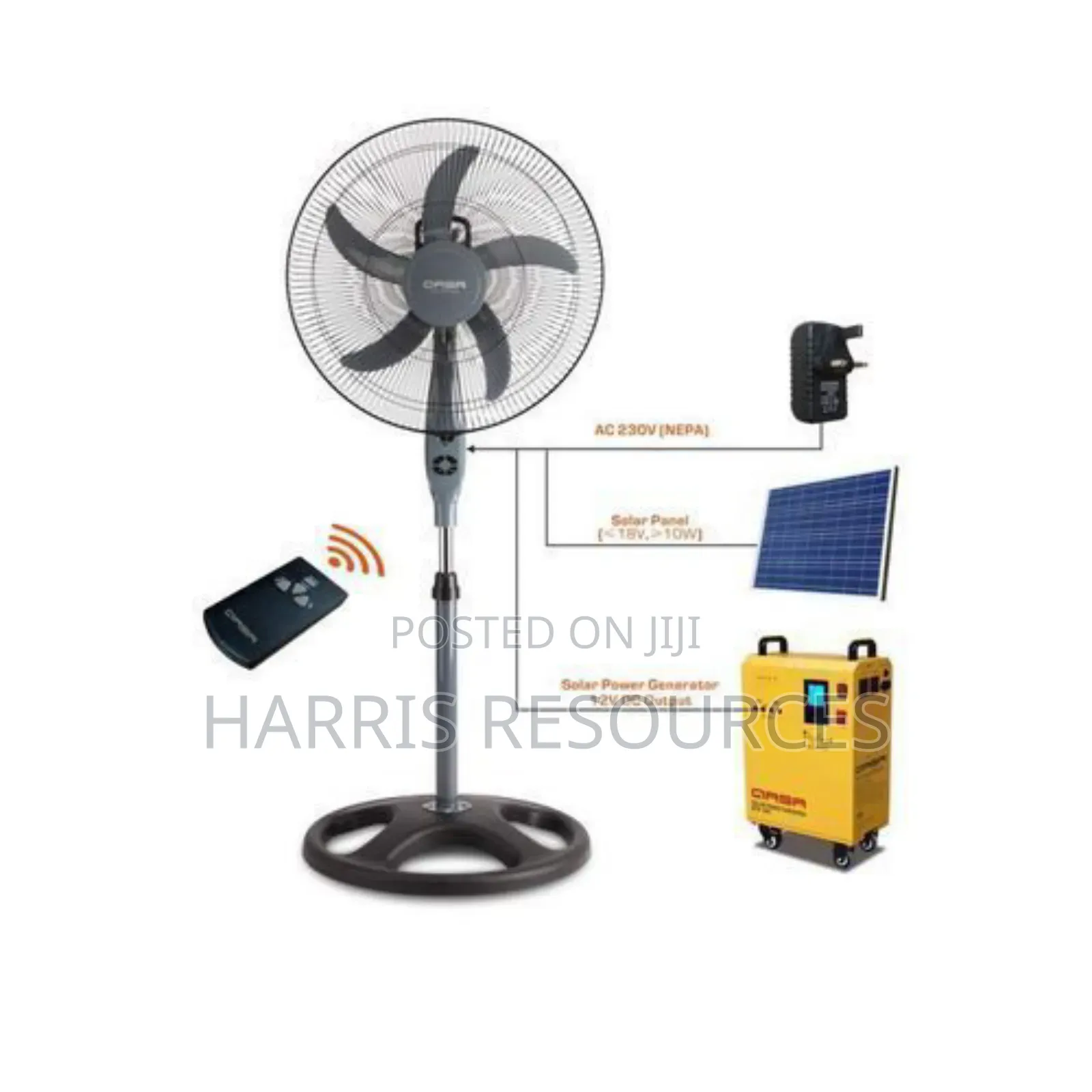 Qasa 18'' Ac/Dc Solar Compatible Fan (Non Rechargeable)