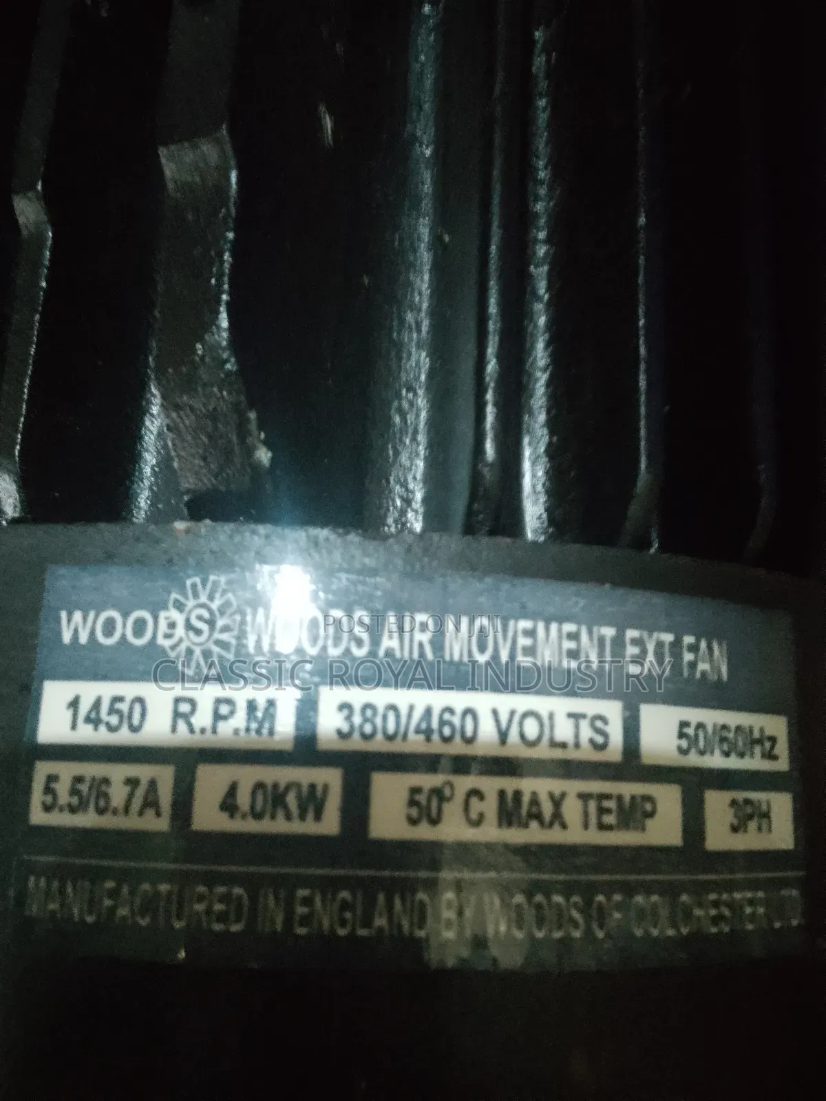 4 Kw Heat Extractor Fan 5 HP