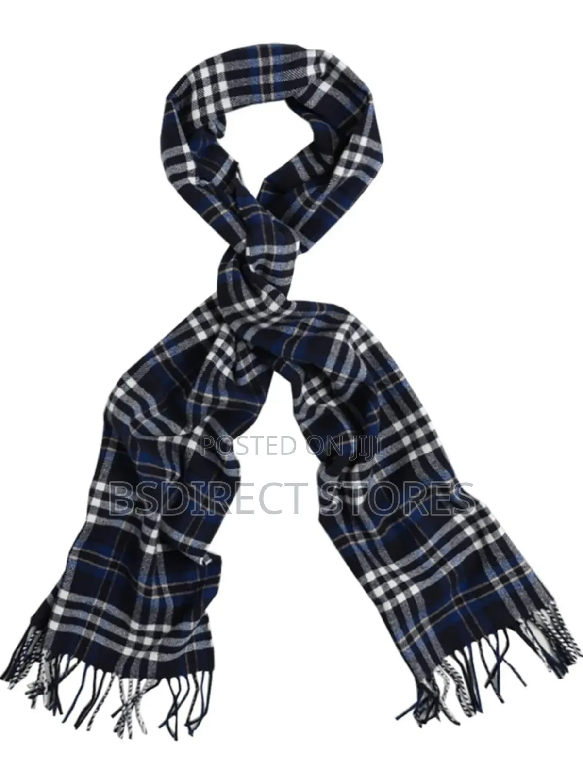 Genuine Gant Luxury Check Twill Scarf Evening Blue