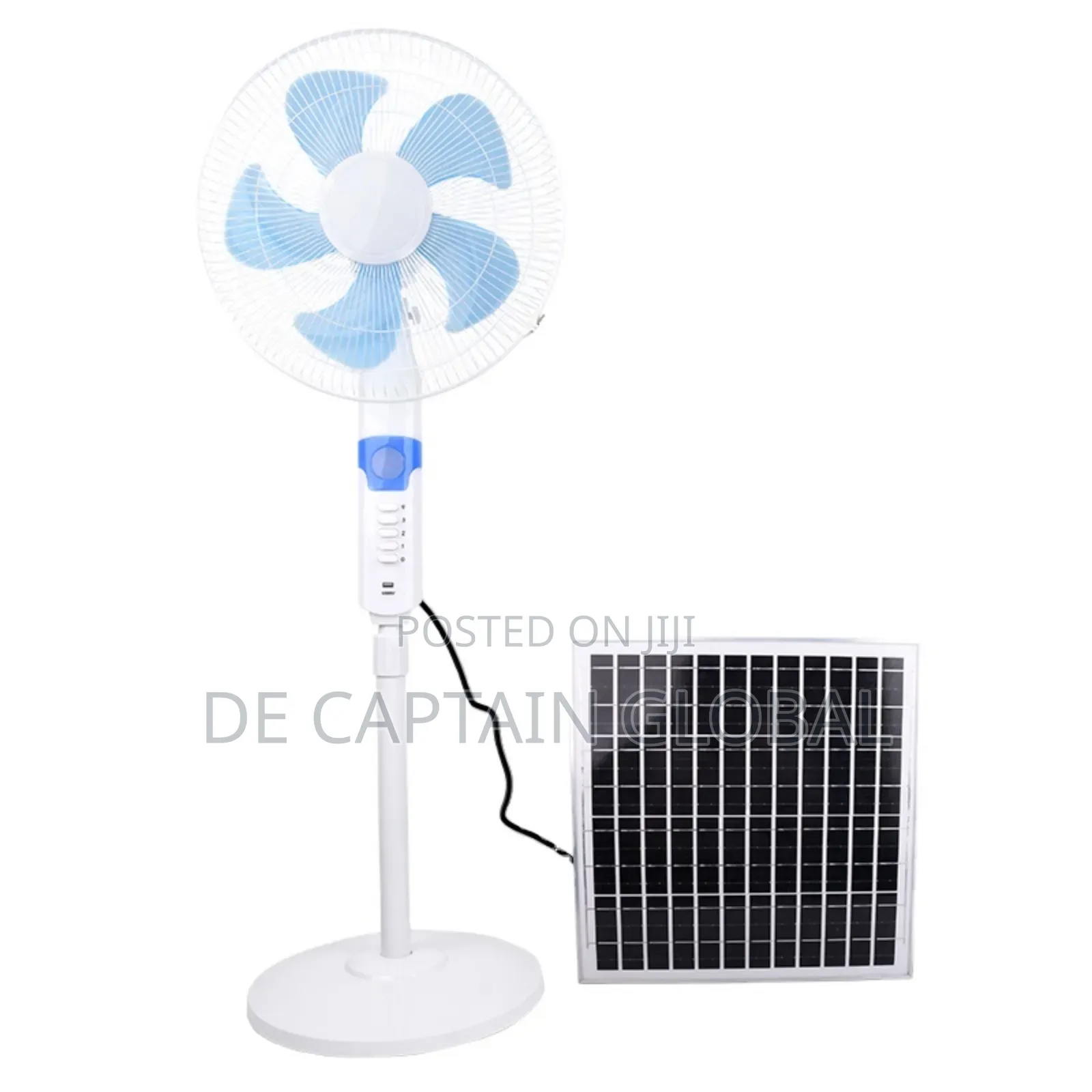 16" Solar Rechargeable Fan, 25watts Solar Panel and Bulb