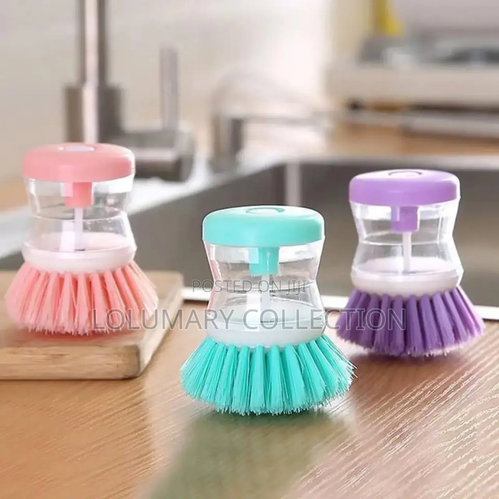 Kitchen Pot Dish Brush Liquid Soap Dispenser With Brush