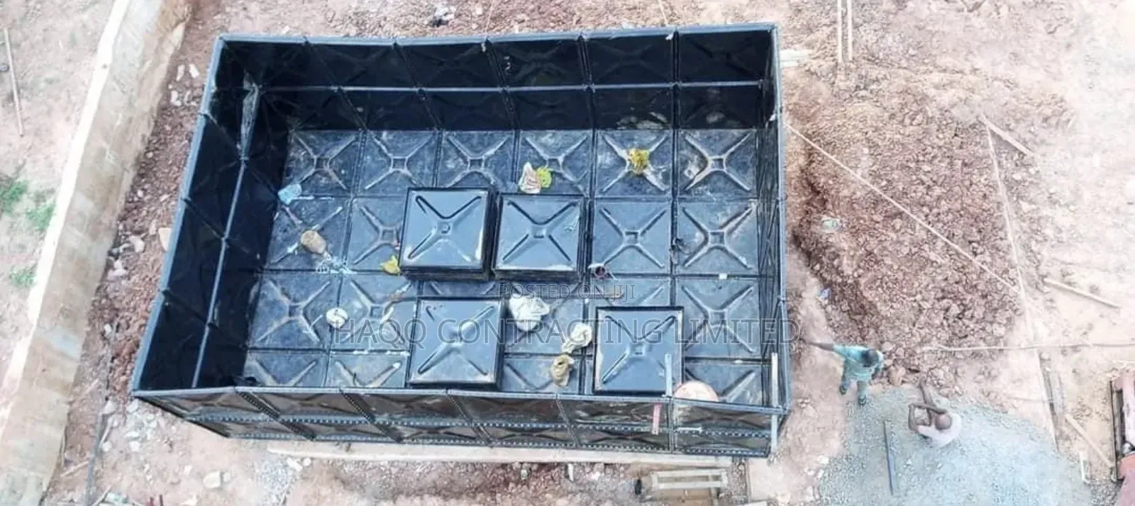 Pressed Steel Water Tank With Foundation, Stanchion Solution