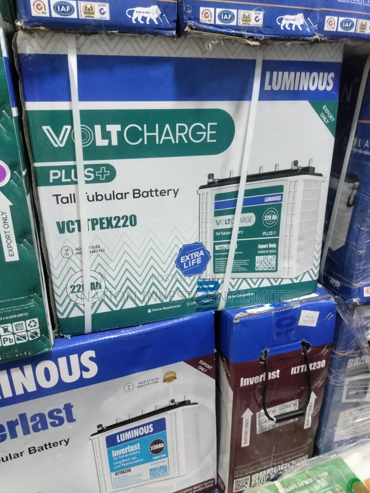 220ah 12v Luminous Voltcharge Plus Tubular Battery