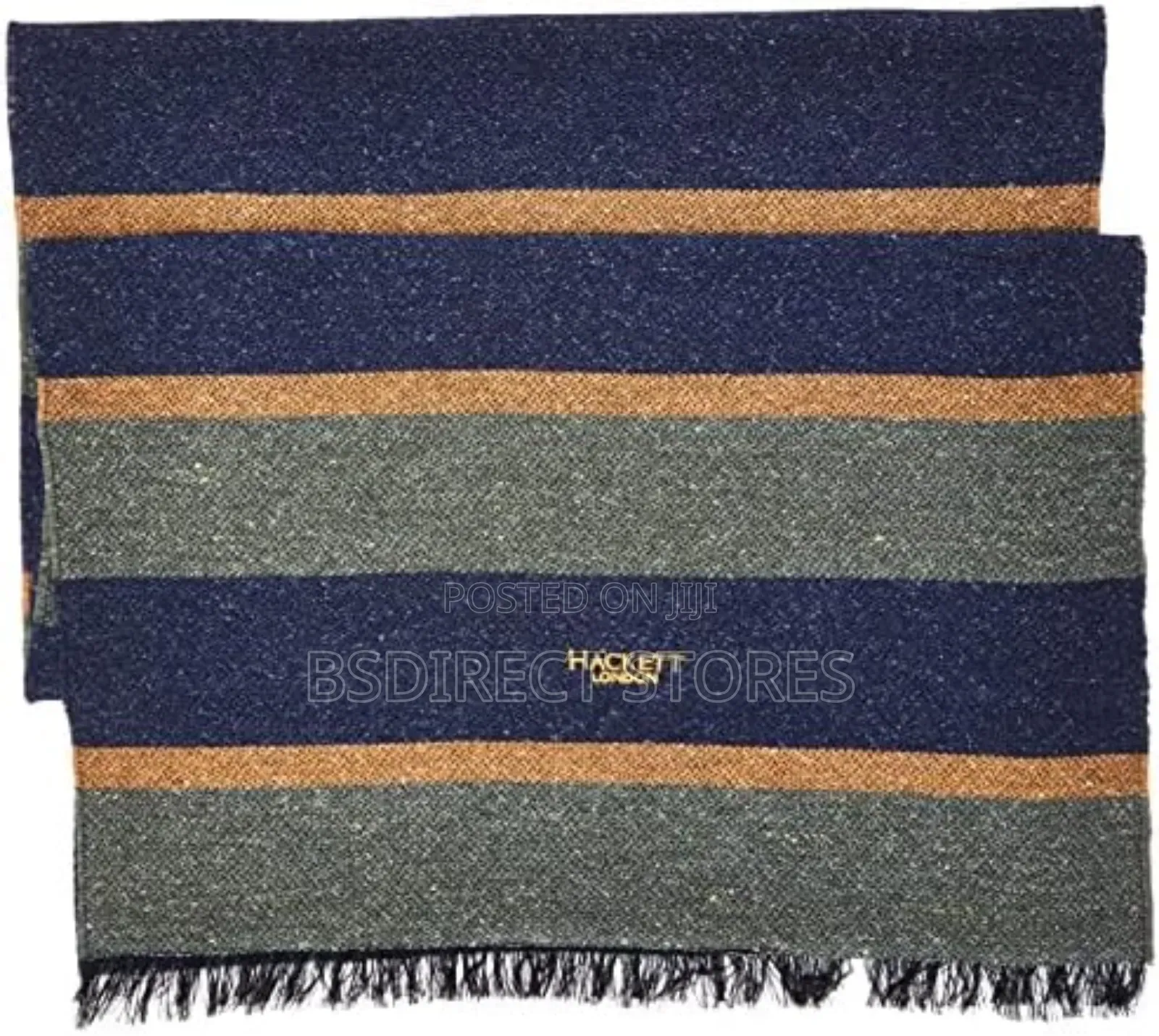Genuine Hackett London Luxury Striped Scarf Navy