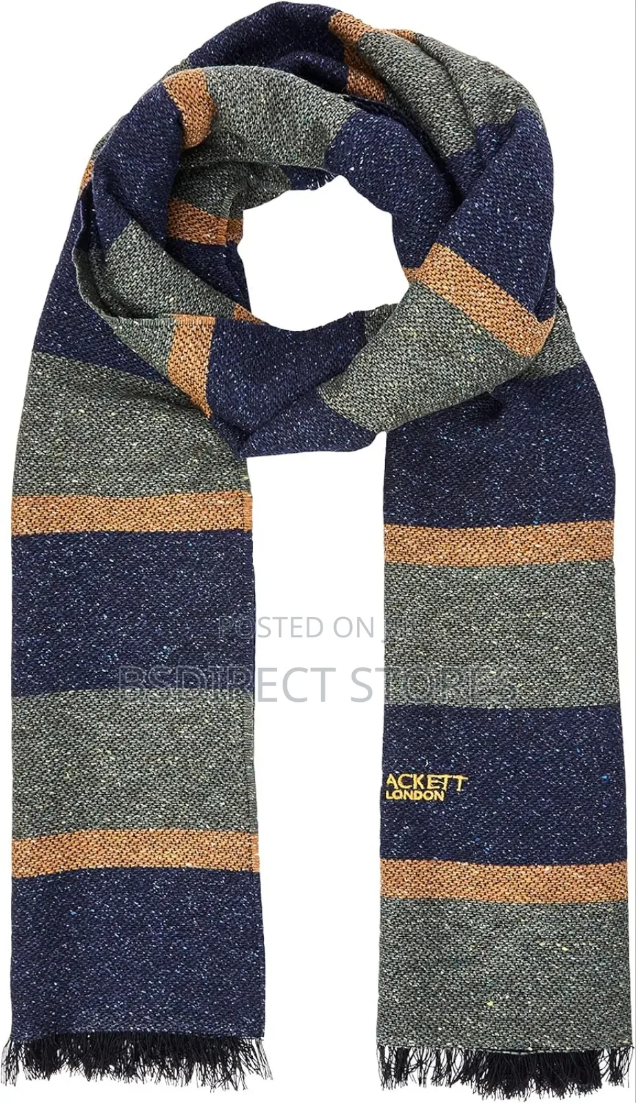 Genuine Hackett London Luxury Striped Scarf Navy