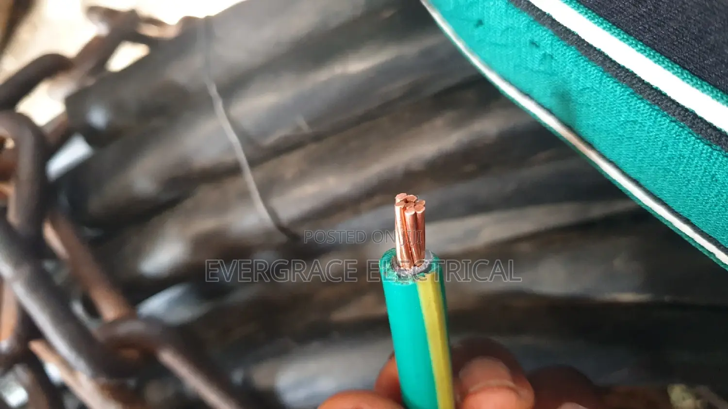 25mm Earth Cable Green and Yellow PVC PVC.