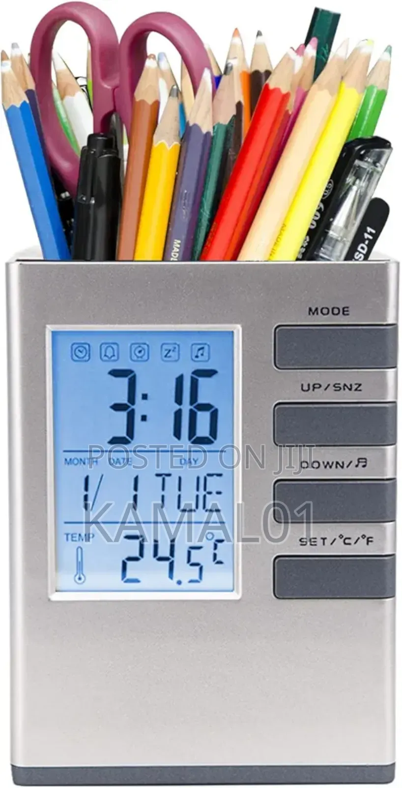Clock Pen Holder Multifunctional Electronic Pen Holder