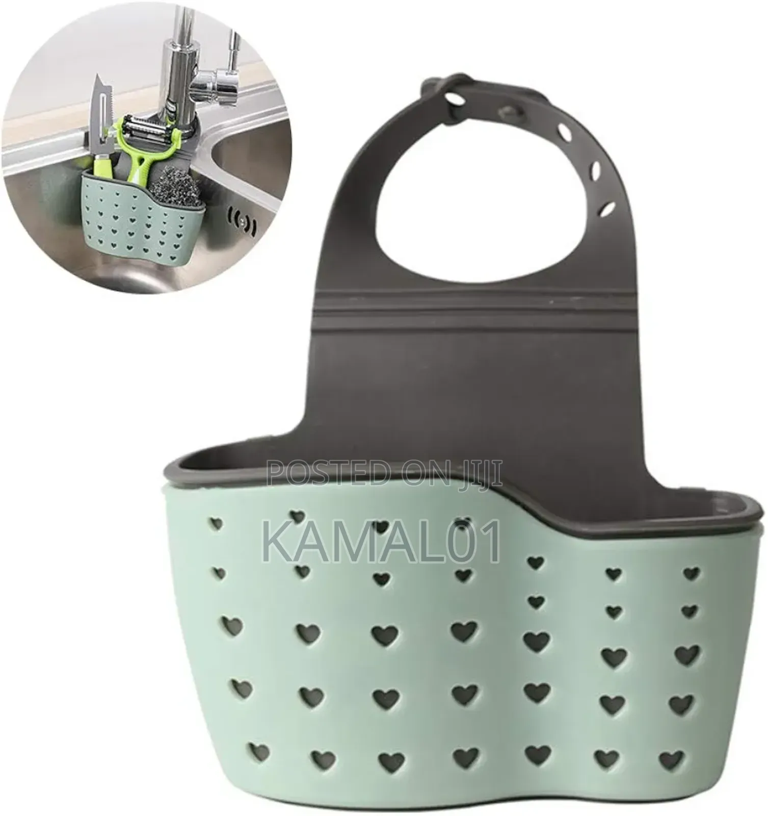 Sink Faucet Caddy Sponge Holder With Adjustable Strap