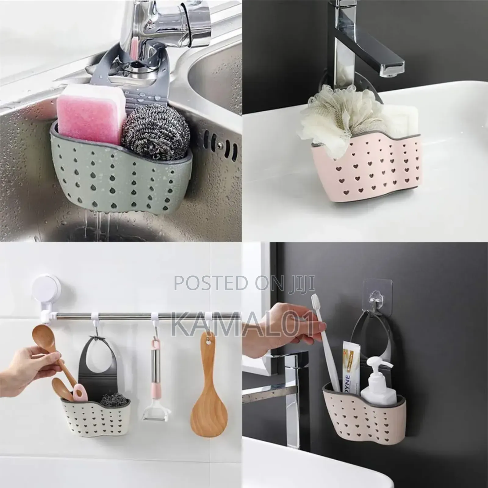 Sink Faucet Caddy Sponge Holder With Adjustable Strap