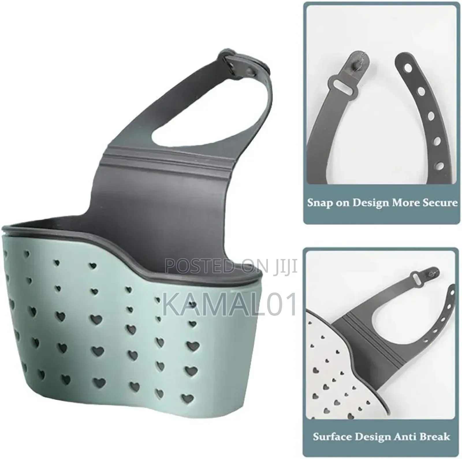 Sink Faucet Caddy Sponge Holder With Adjustable Strap