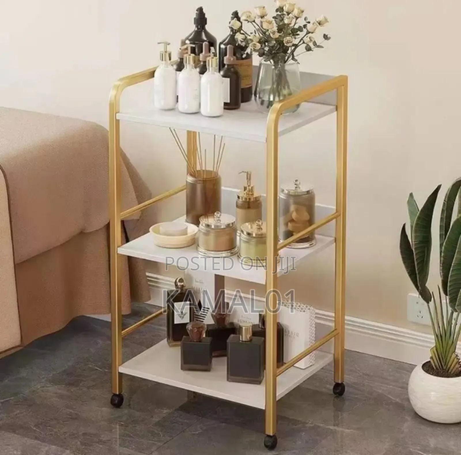 Rolling Cart Beauty Storage Trolleys
With Metal Frame