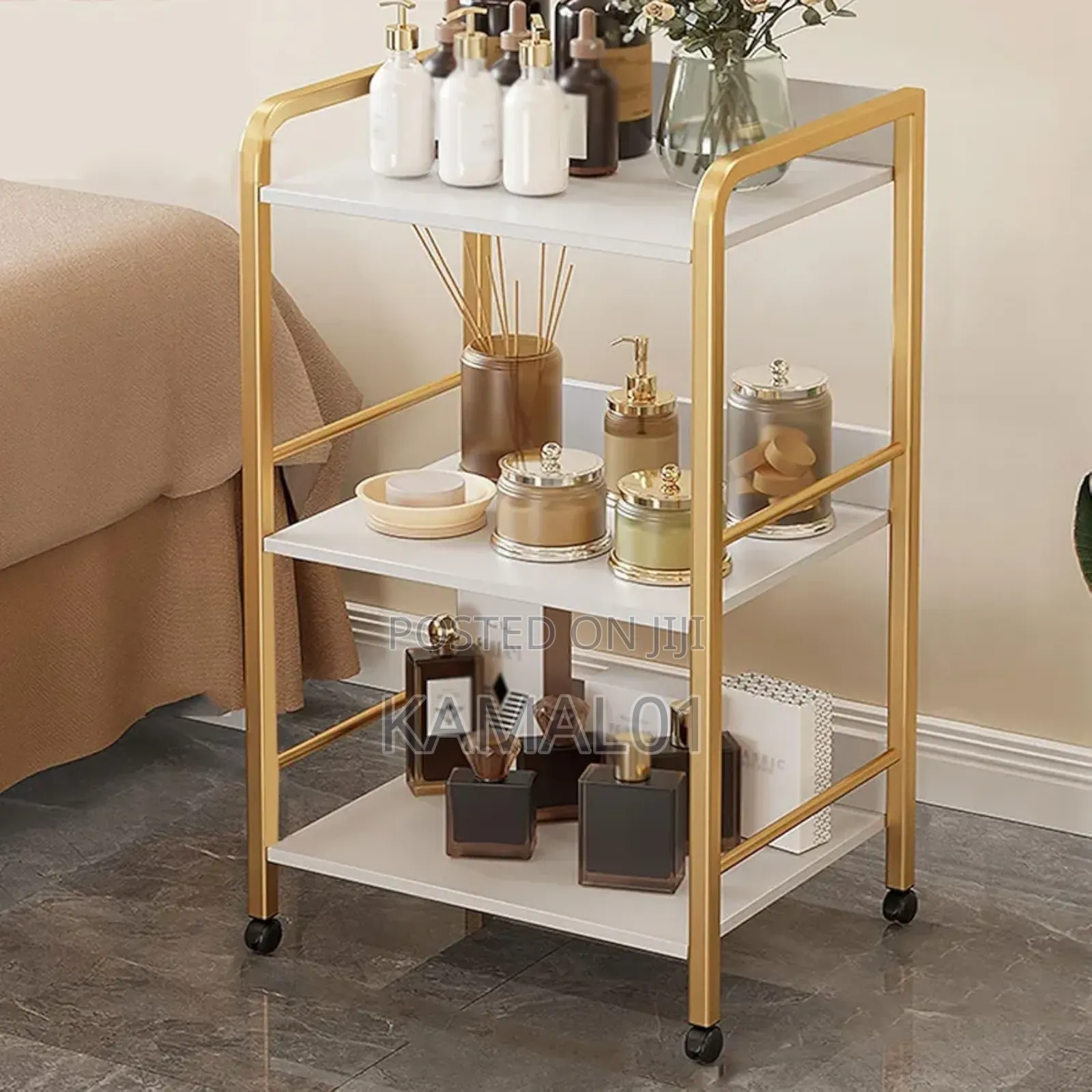 Rolling Cart Beauty Storage Trolleys
With Metal Frame