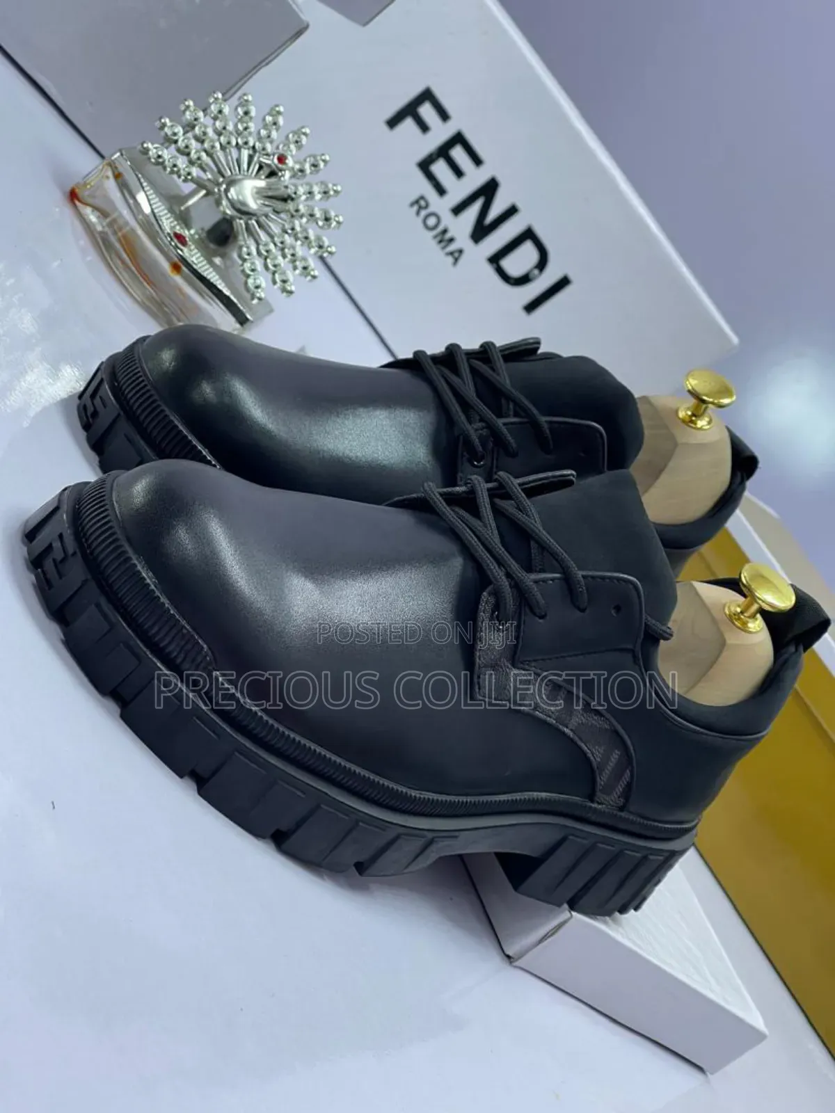 Fendi Leather Lace Up Shoe
