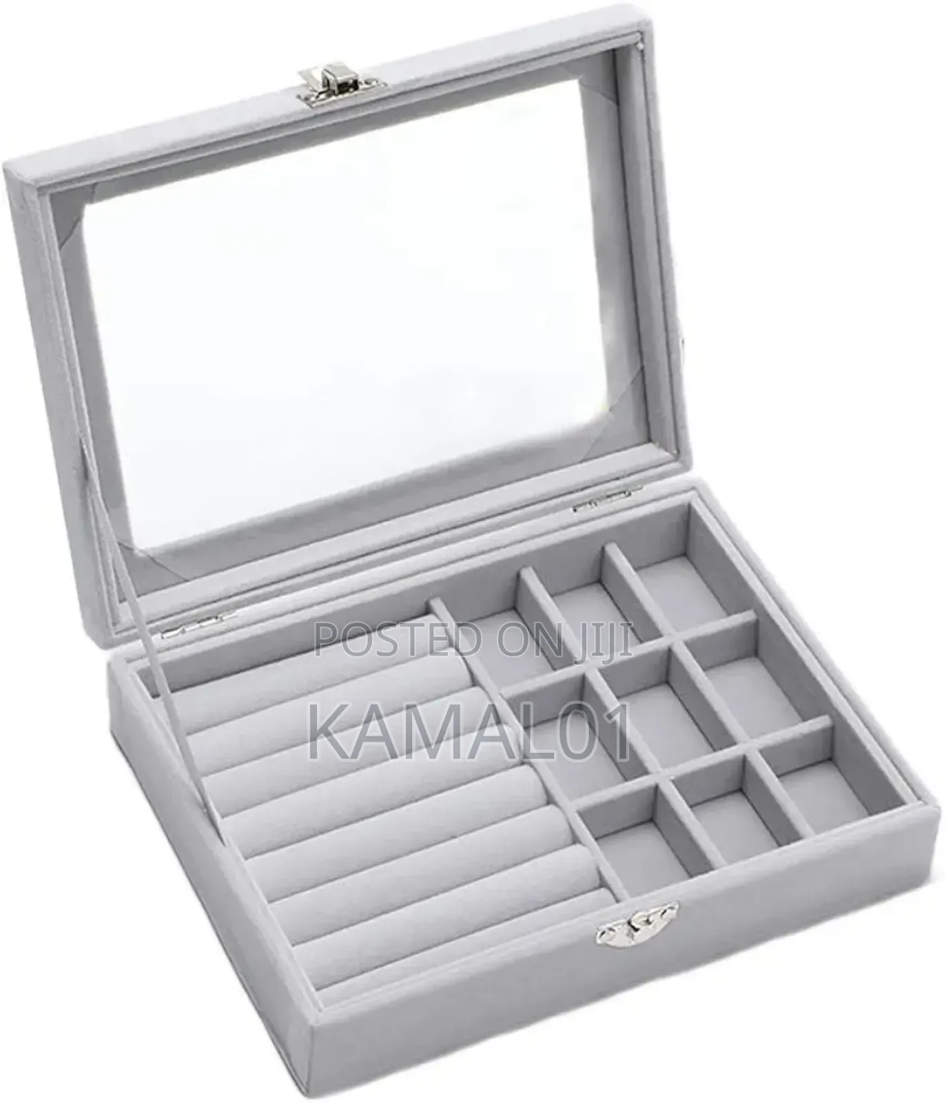 Jewelry Velvet Drawer Transparent Glass Ring Organiser