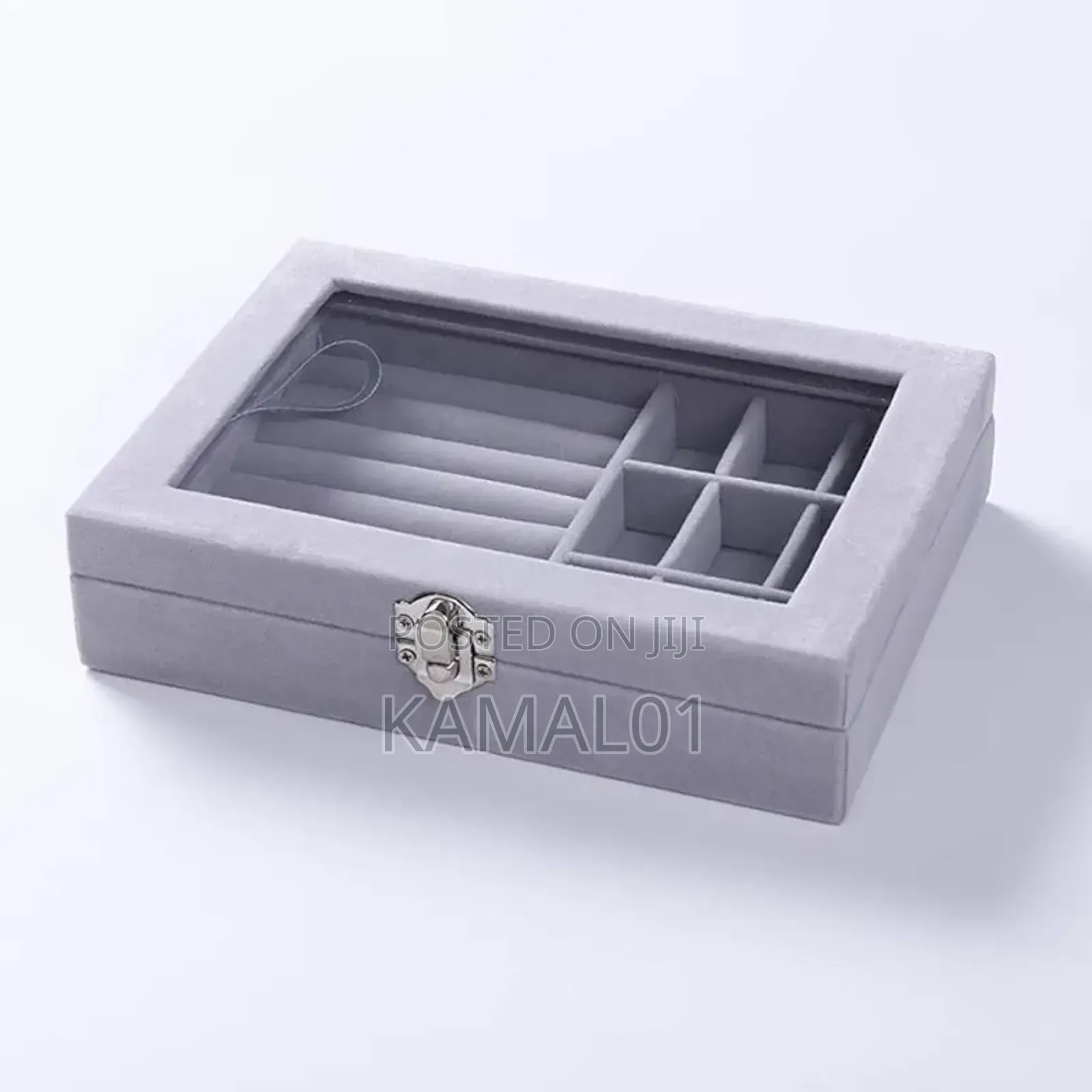 Jewelry Velvet Drawer Transparent Glass Ring Organiser