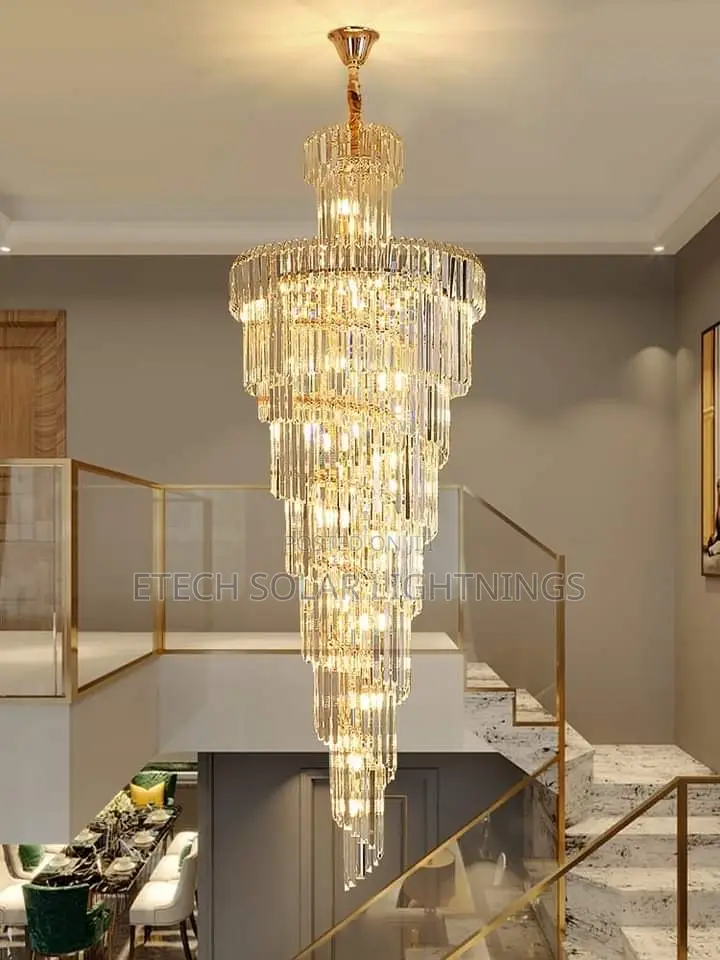 Modern Duplex Staircase Living Room Crystal Chandelier Light