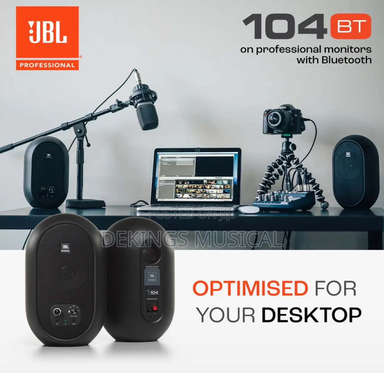 JBL 1 Series 104-Bt Powered Desktop Monitors With BT– Pair
