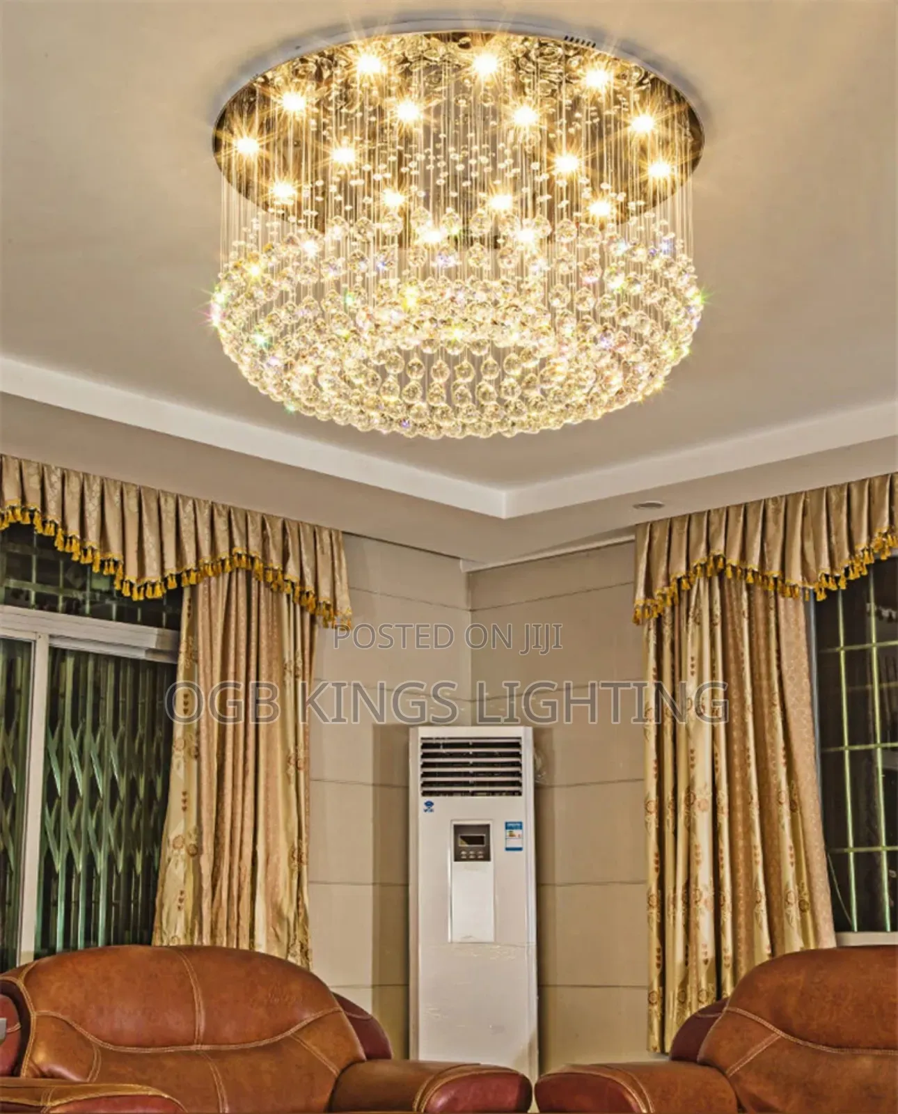 Modern Crystal Chandelier for Ceiling Luxury LED Round Light