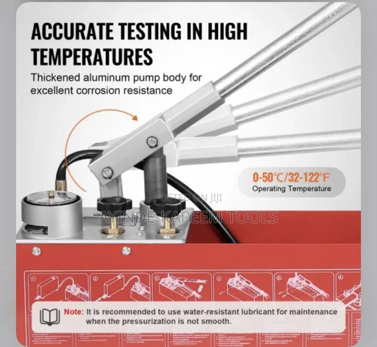 50BAR Hand Operated Pressure Test Pump