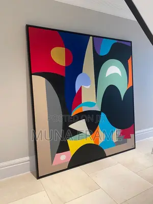 Red,Blue and Yellow Abstract Printed on Canvas