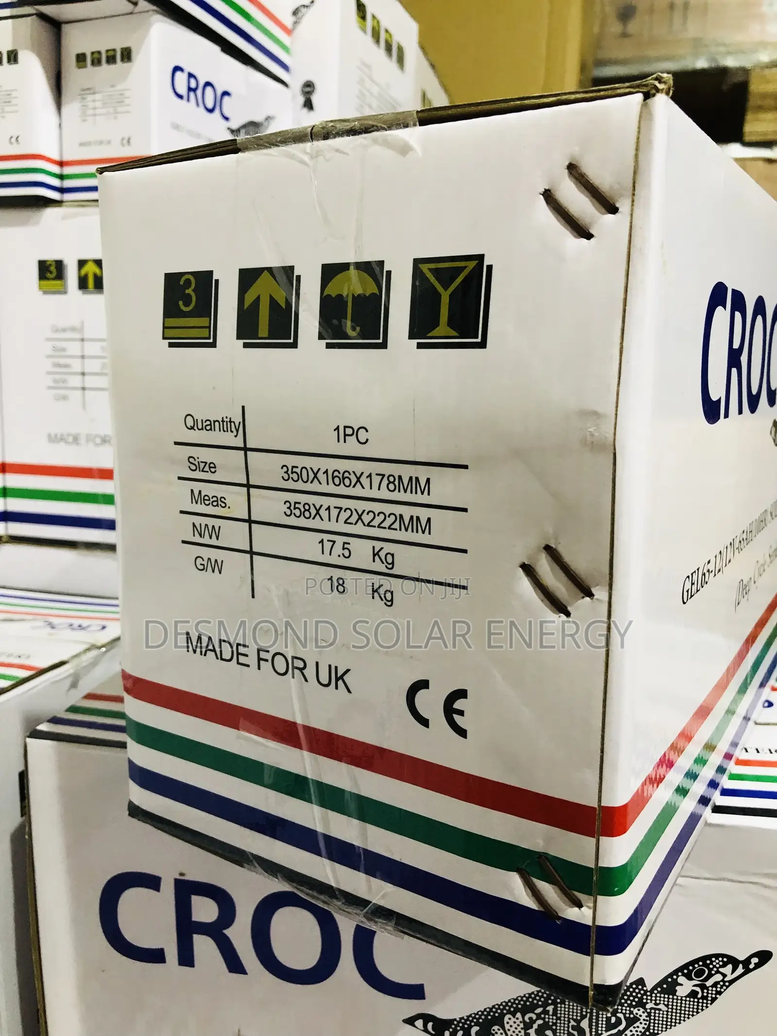 65ah 12v Croc Dry Sell Solar Battery