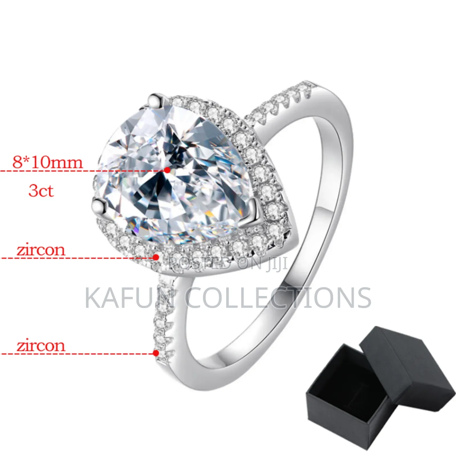 Non-Fading Sterling Silver Proposal/ Engagement Ring