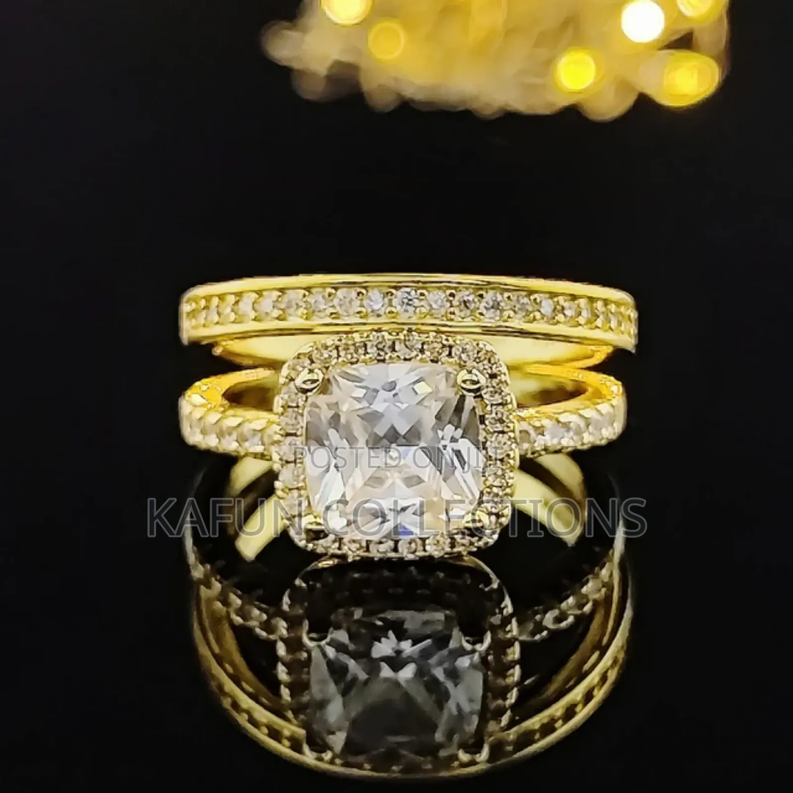 High Quality Zirconia Bridal Gold Wedding Rings