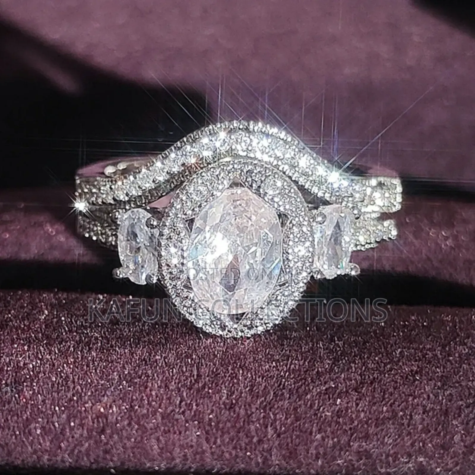 Non-Fading Silver Oval Shape Female Wedding Rings